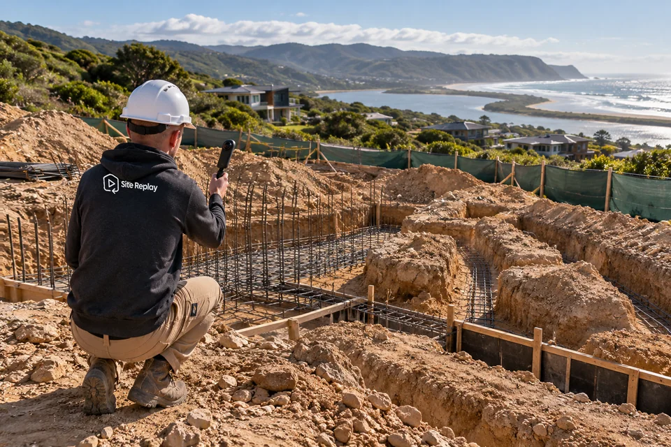 Recording reinforcing steel before a concrete pour